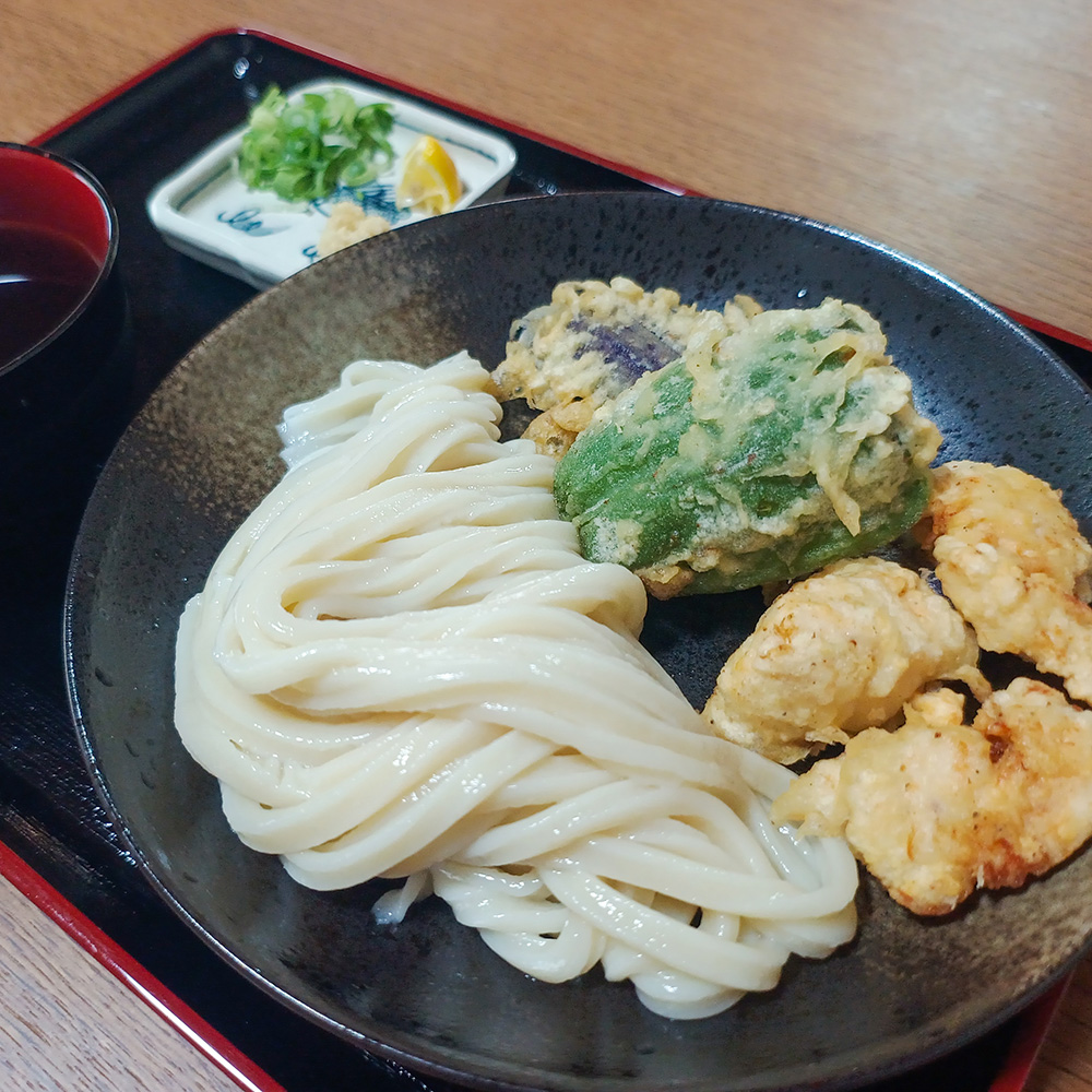 鶏野菜天うどん